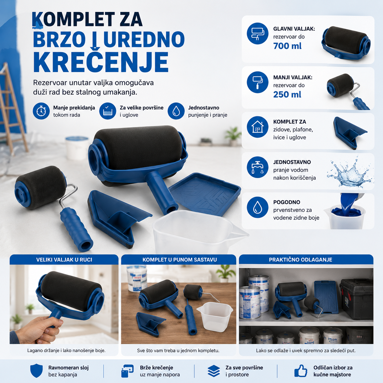Valjak za krečenje 5u1