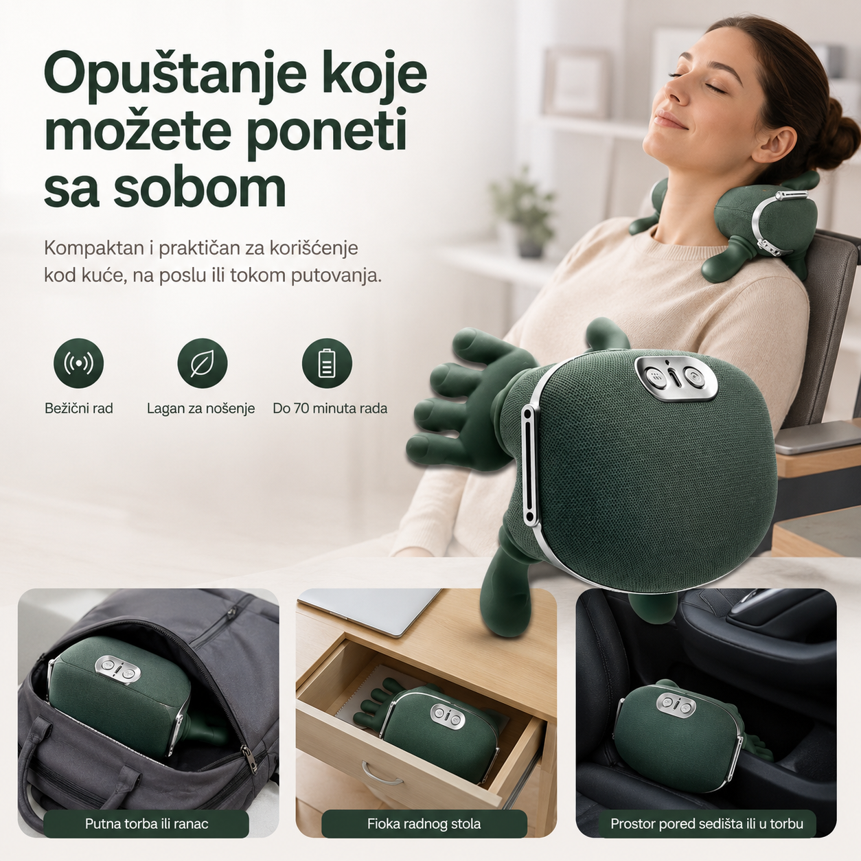 4D Masažer za Vrat i Ramena sa Grejanjem