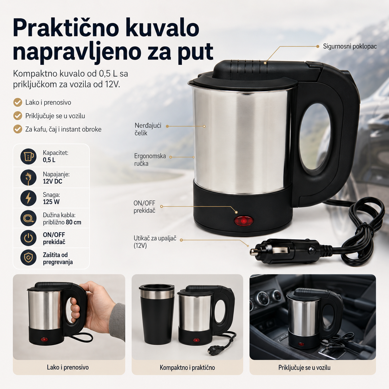 Auto kuvalo 12V – Topli napici na svakom putovanju