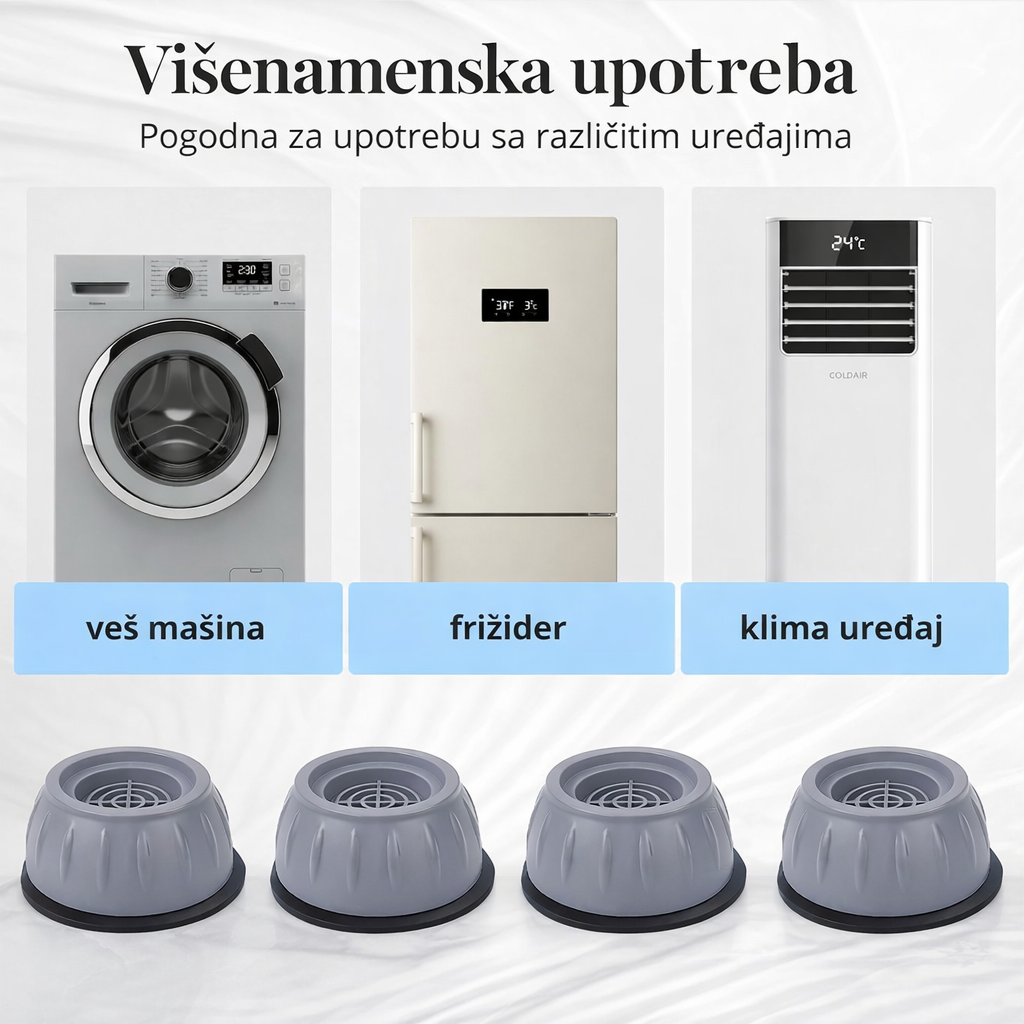 Antivibracioni Podmetači za Smanjenje Vibracija (4 KOMADA)