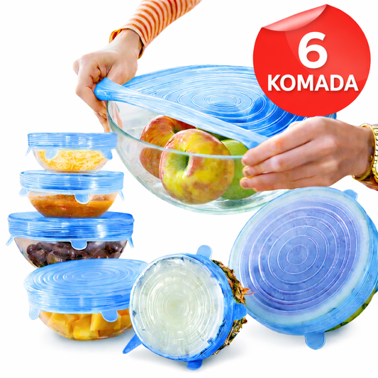 Silikonski Poklopci za Hranu – Očuvanje Svežine (6 kom)