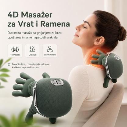 4D Masažer za Vrat i Ramena sa Grejanjem