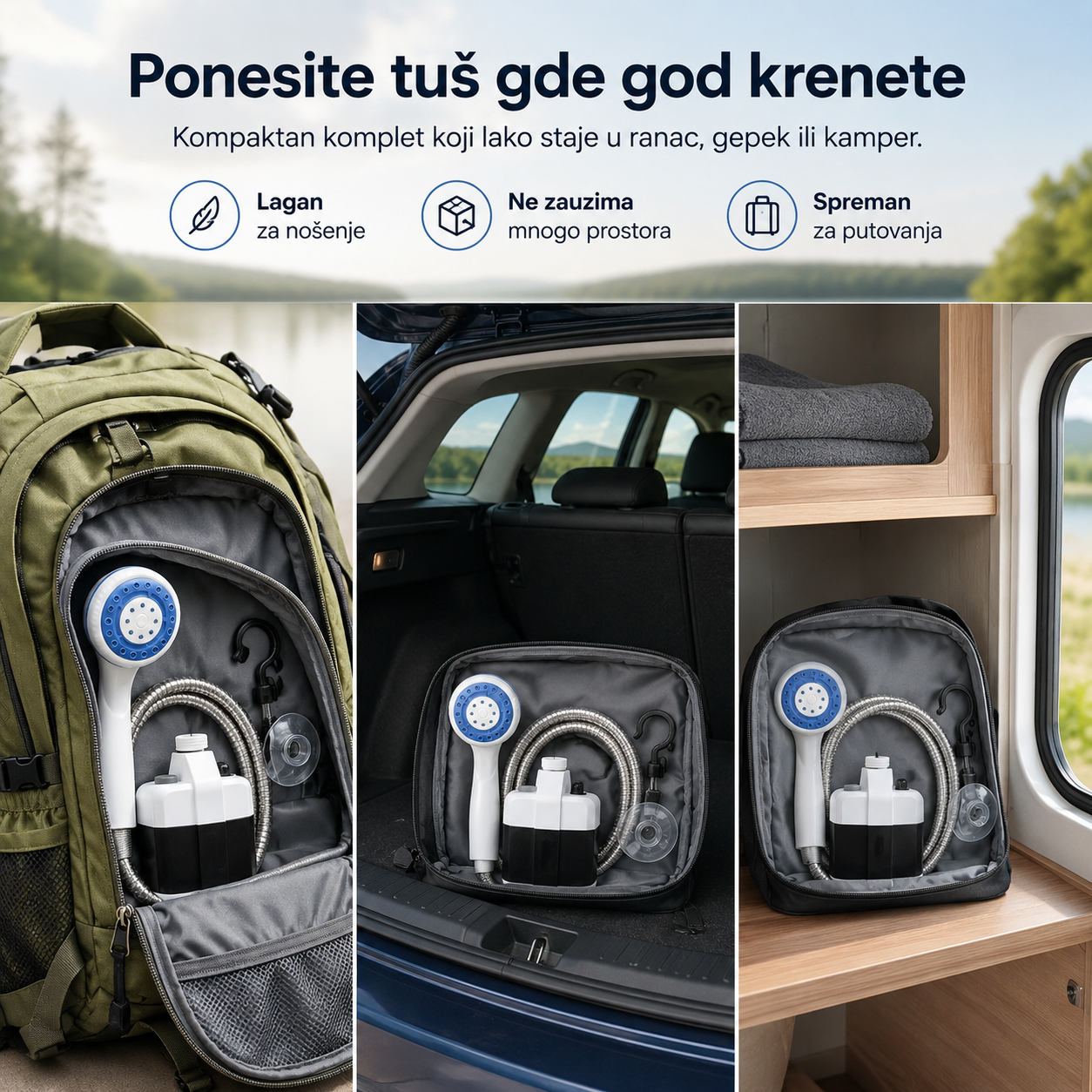 Prenosivi USB Tuš za Kampovanje