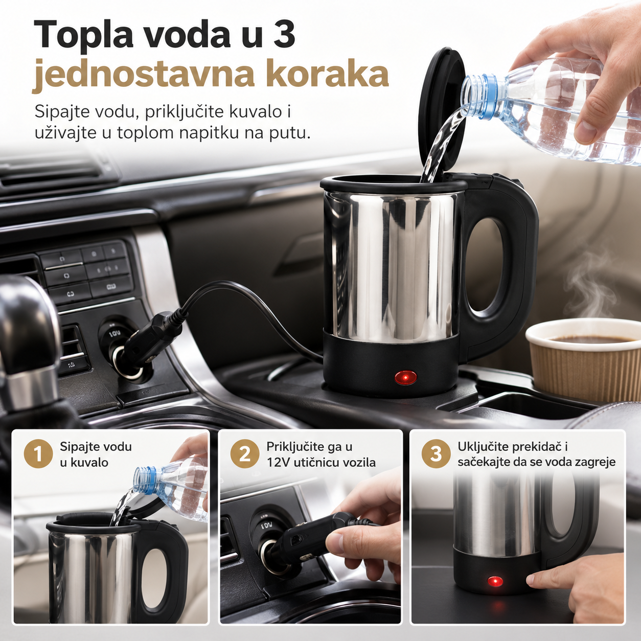 Auto kuvalo 12V – Topli napici na svakom putovanju