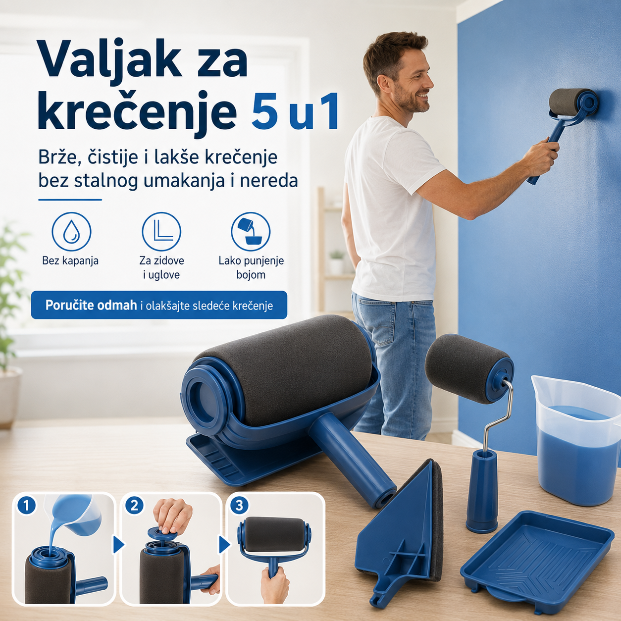 Valjak za krečenje 5u1