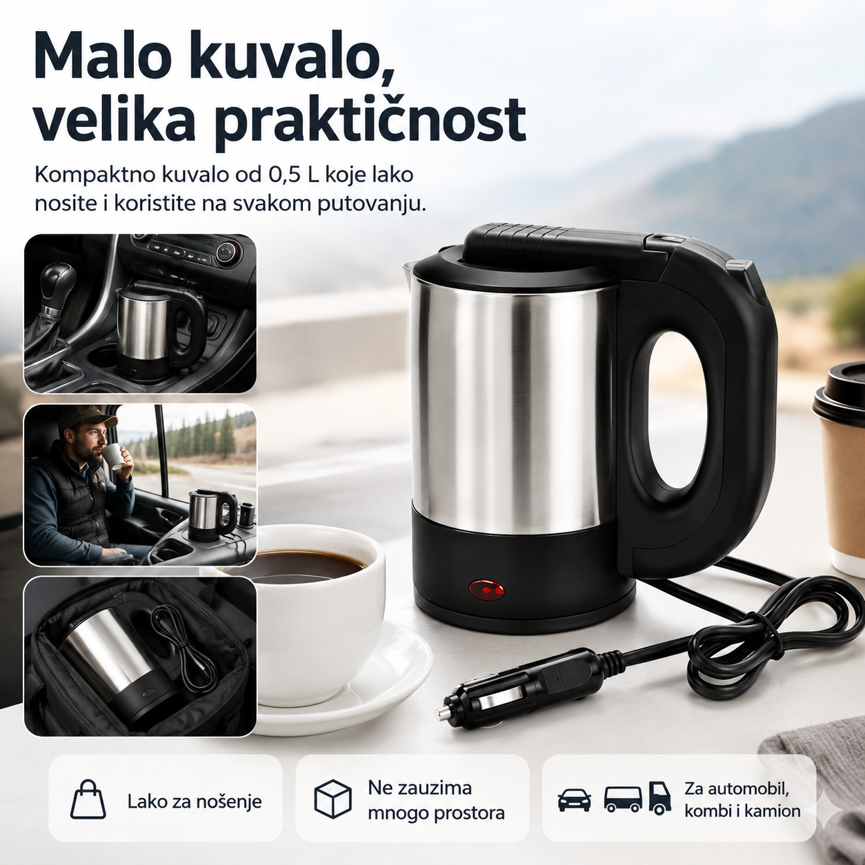 Auto kuvalo 12V – Topli napici na svakom putovanju