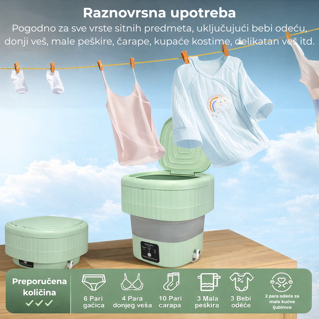 Prenosiva Električna Mašina za Pranje Veša 9L