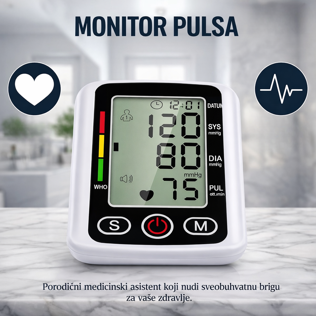Digitalni Merač Pritiska – Precizan + Memorija 2 Korisnika