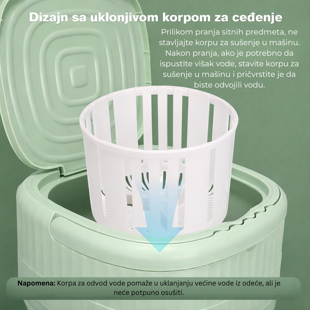 Prenosiva Električna Mašina za Pranje Veša 9L