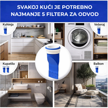 Silikonski Filter za Odvod (4 KOMADA) – Protiv Mirisa i Insekata
