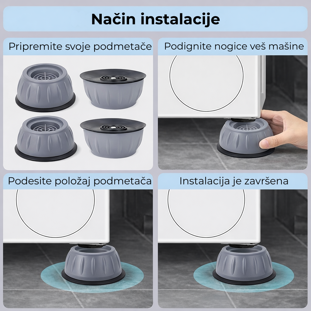 Antivibracioni Podmetači za Smanjenje Vibracija (4 KOMADA)