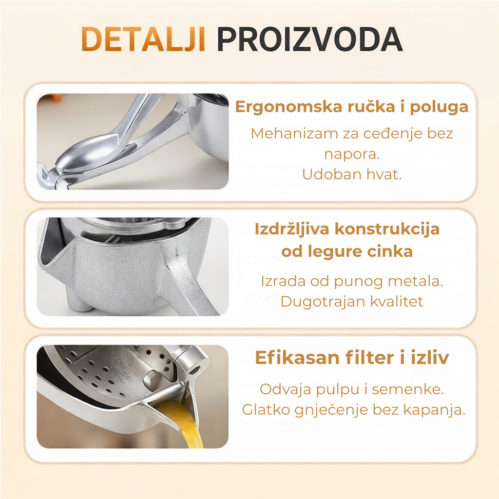 Ručna Cediljka za Domaće Sokove