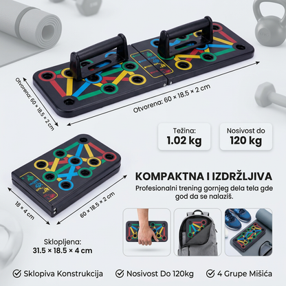 Sklopiva Tabla za Sklekove sa Podesivim Ručkama