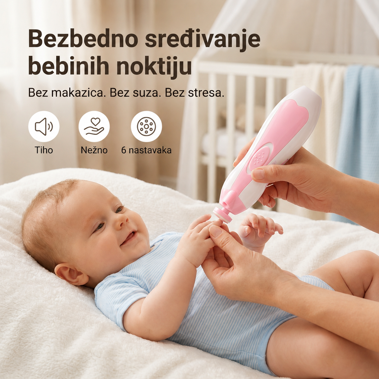 Električna Turpija Za Nokte Za Bebe – 6 Nastavaka